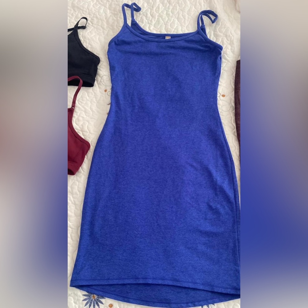 Ptula persion blue bare mini dress. Size small